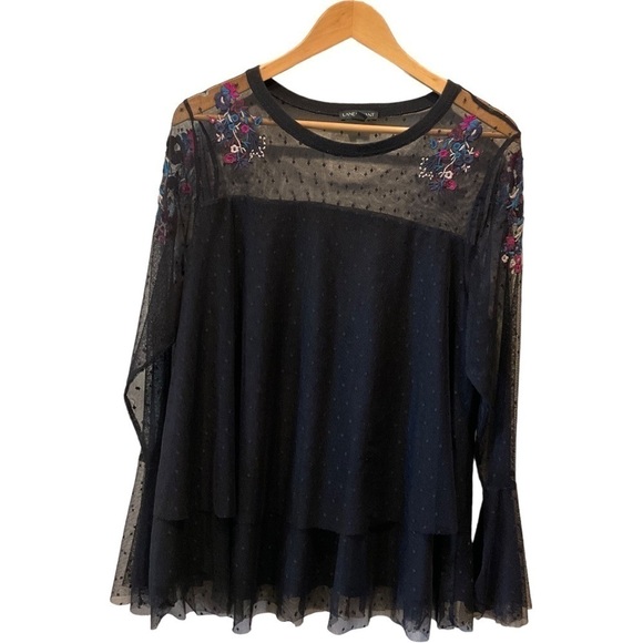 LANE BRYANT EMBROIDERY AND LACE BLOUSE SIZE 18/20 - Picture 1 of 6